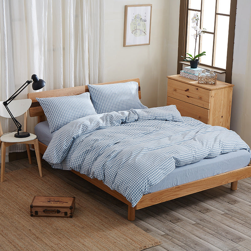 Pure Cotton 4 Piece Bed Sheet Set Soft Breathable Bed Linen Bedding Set for Home Comfort