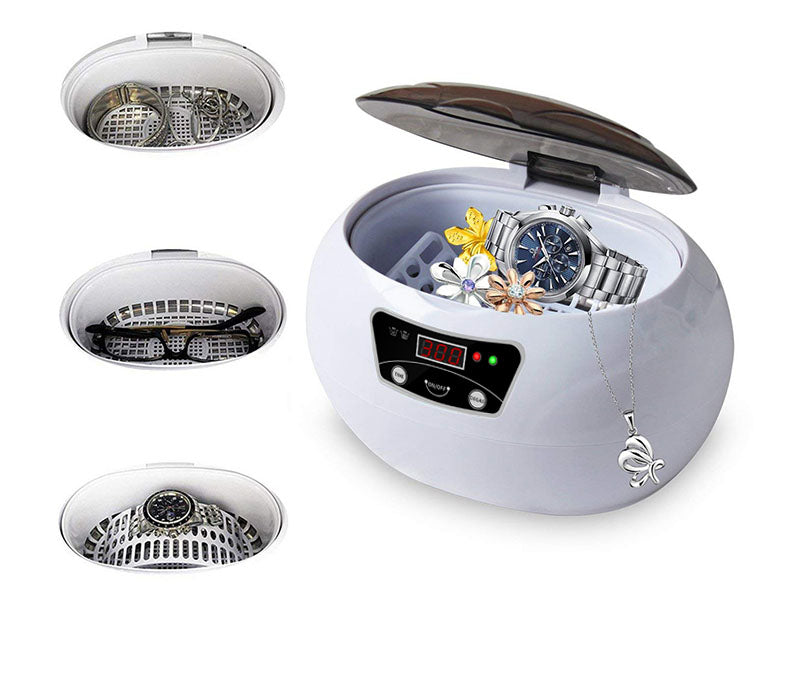 Home Ultrasonic Cleaning Machine Jewelry Glasses & Small Items Deep Cleaner Portable Household Device