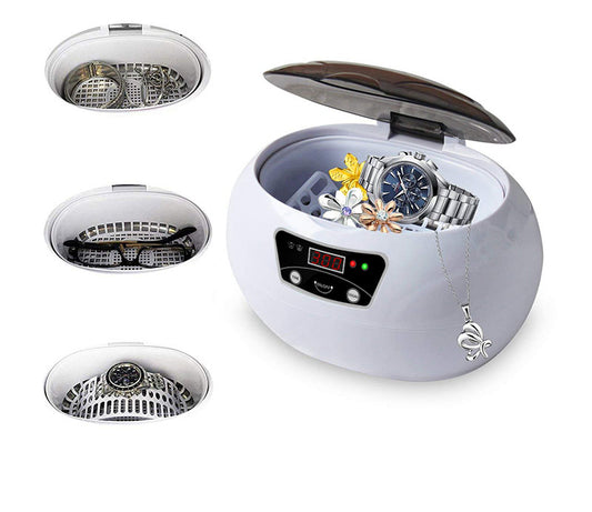 Home Ultrasonic Cleaning Machine Jewelry Glasses & Small Items Deep Cleaner Portable Household Device