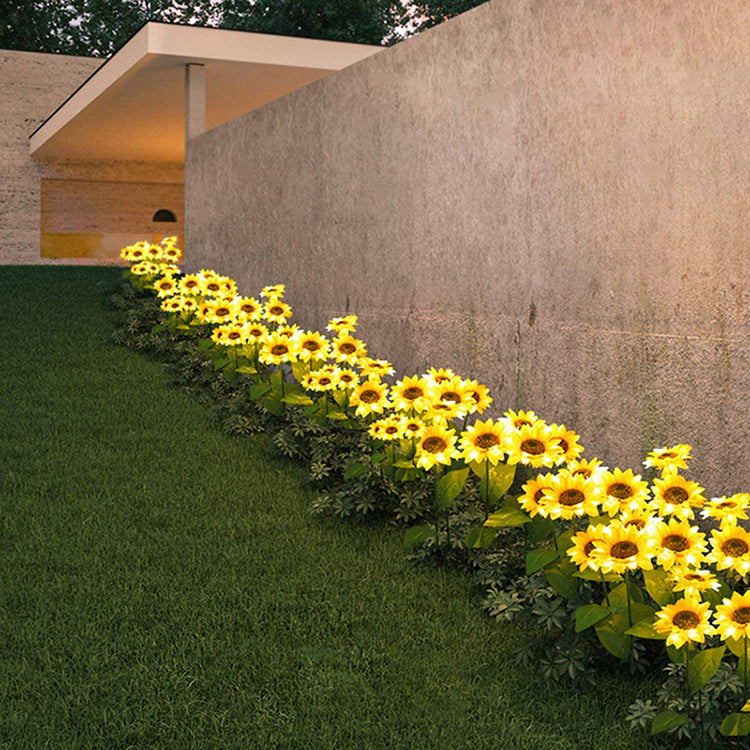 LED Solar Sunflower Garden Lights Decorative Outdoor Solar Lamp Waterproof Landscape Pathway Light