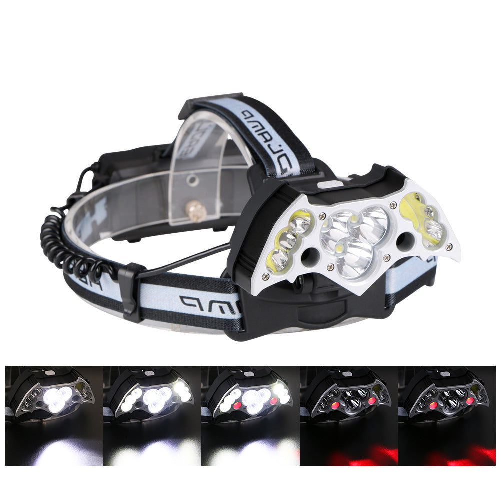 Rechargeable COB Headlight Strong Outdoor Aluminum Alloy Camping Searchlight High Power LED Flashlight