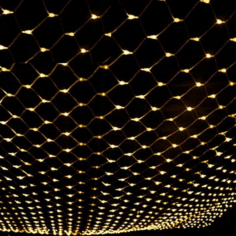Christmas LED String Lights Outdoor Waterproof Fishnet Fairy Lights Star Pattern Holiday Wedding Decorative Lighting