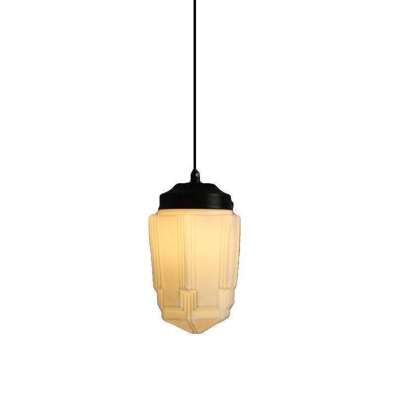 Retro Industrial Single-Head Chandelier – Cream Pendant Light for Living & Dining Room