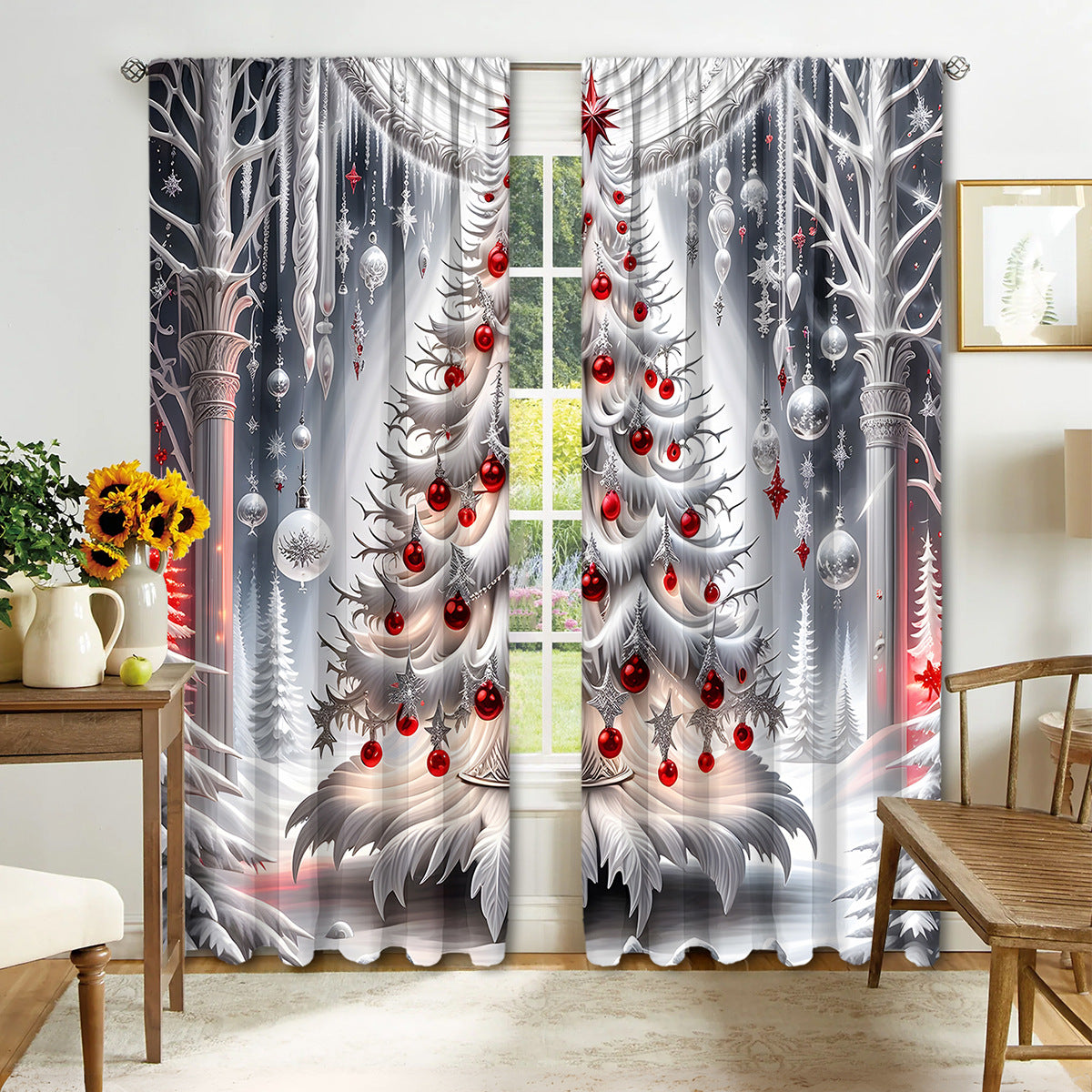 Digital Printed Christmas Curtains – Festive Holiday Window Drapes