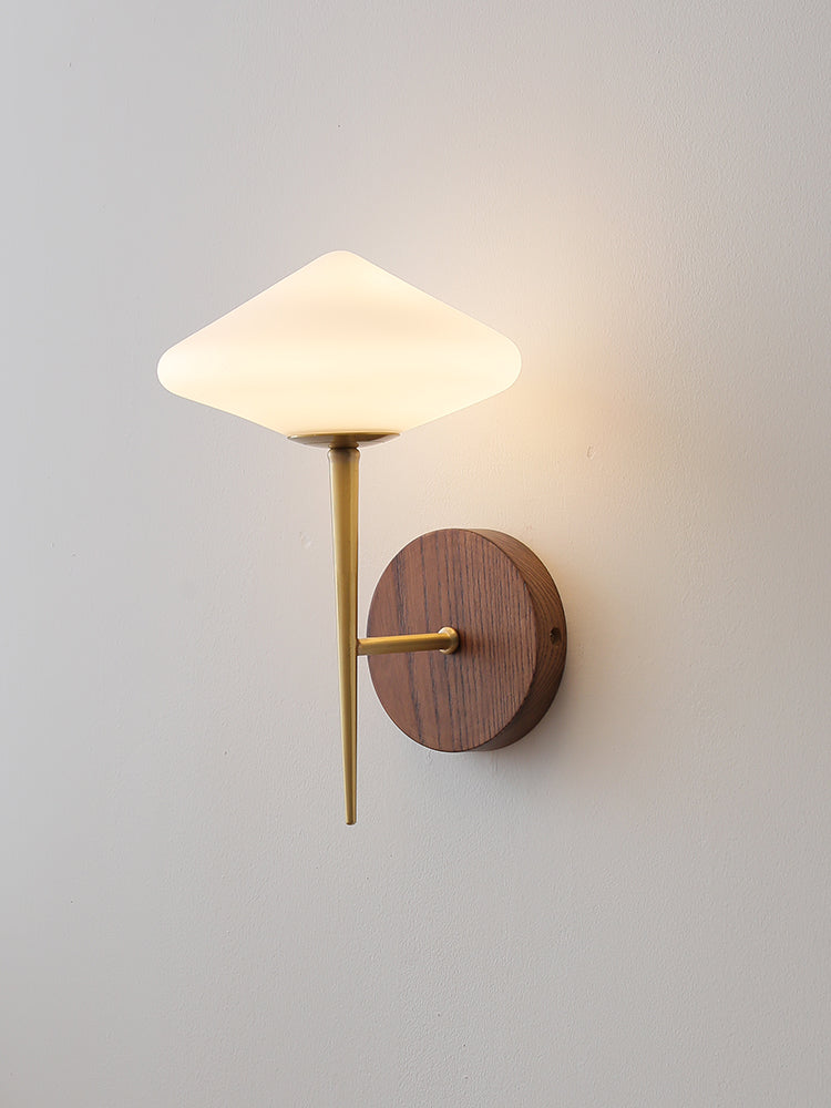 Black Walnut Brass Wall Lamp Living Room Bedroom Bedside Hallway Modern Wall Sconce Light