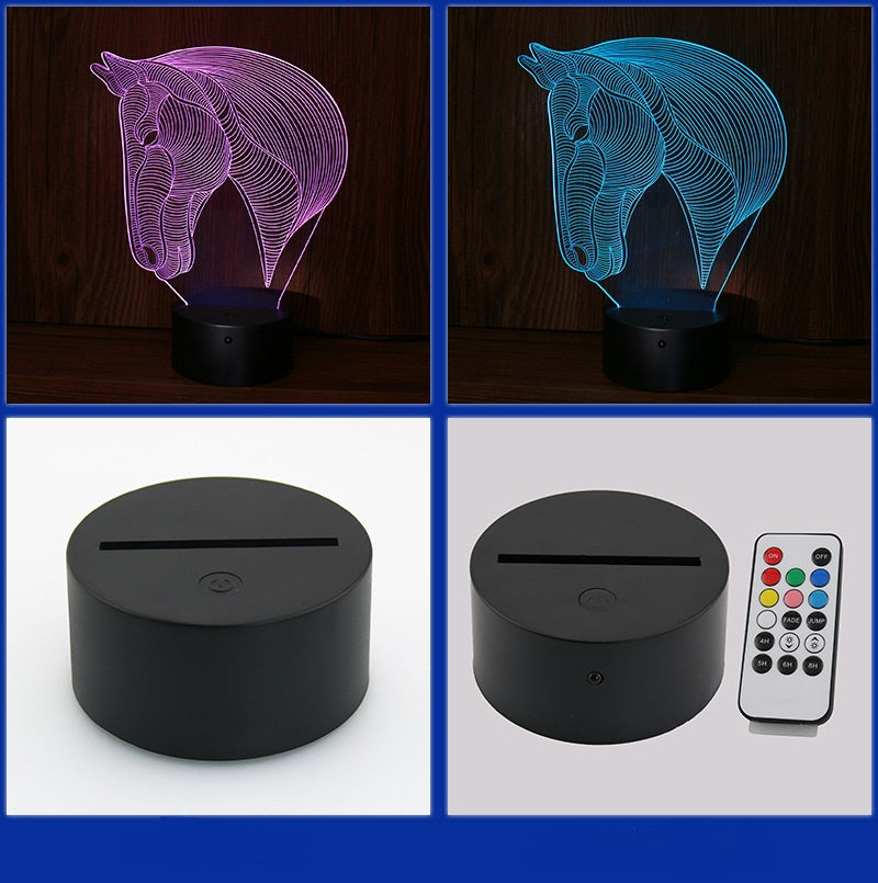 Horse Head LED Night Light Decorative Animal Lamp for Bedroom Soft Ambient Lighting