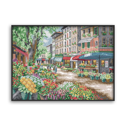 Scenery Cross Stitch Kit – DIY Landscape Embroidery Art Set for Home Decor