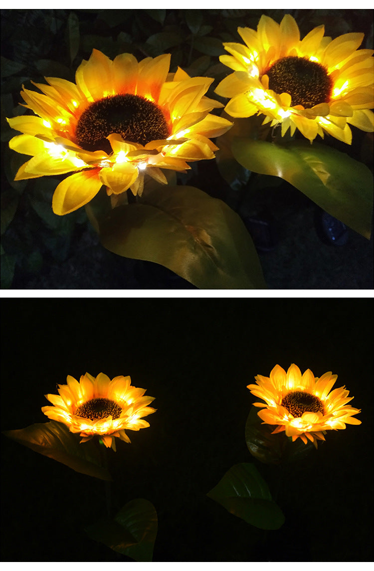 LED Solar Sunflower Garden Lights Decorative Outdoor Solar Lamp Waterproof Landscape Pathway Light