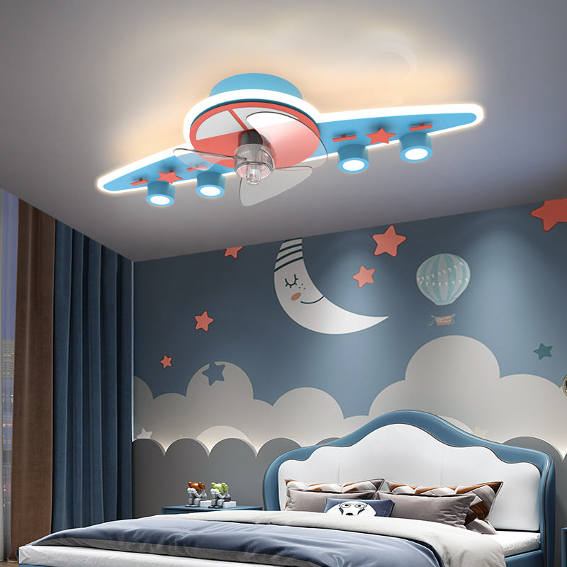 Smart Ceiling Fan Light Children’s Room LED Intelligent Ceiling Lamp With Fan Modern Lighting