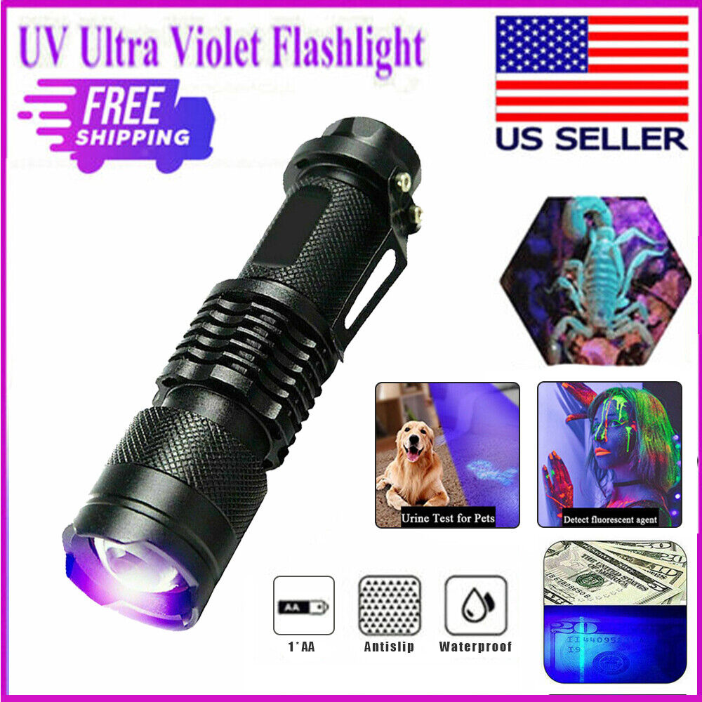 UV 395nm Blacklight Flashlight – Mini Handheld Detector for Pet Urine, Bed Bugs & Scorpions