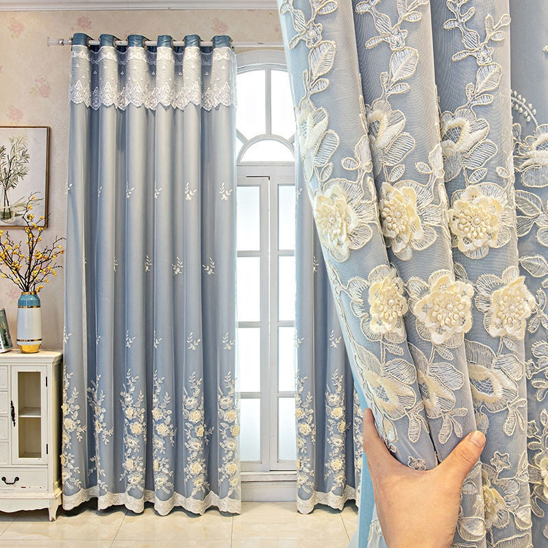 Bedroom Shading Double Open Curtain Finished Set Elegant Wedding Home Window Drapes for Privacy and Decor
