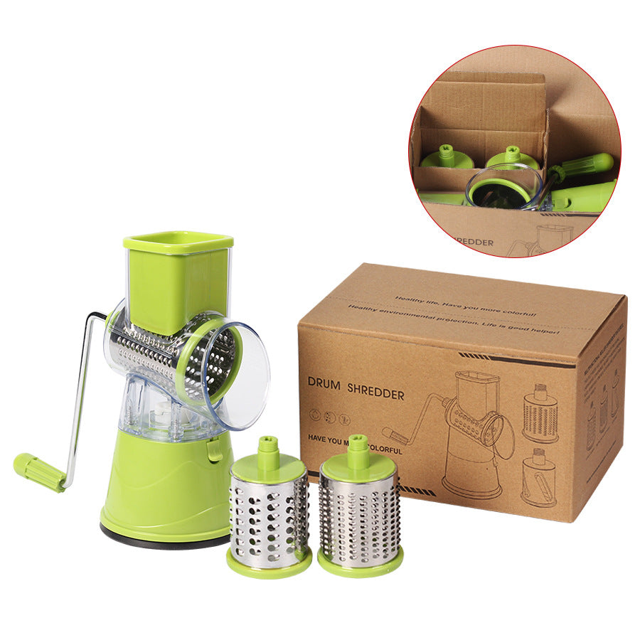 Multi Function Manual Drum Cutter Stainless Steel Vegetable Grater Slicer Kitchen Tool