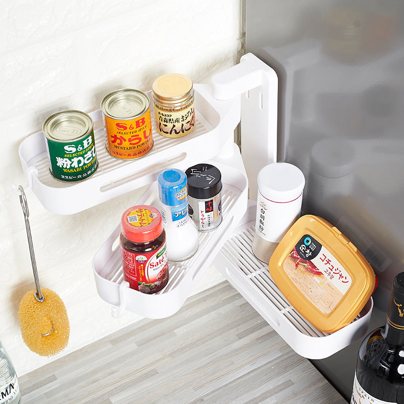 Rotating Wall Mounted Storage Box Punch Free Plastic Organizer for Kitchen Bathroom Toilet Debris Storage and Finishing Box