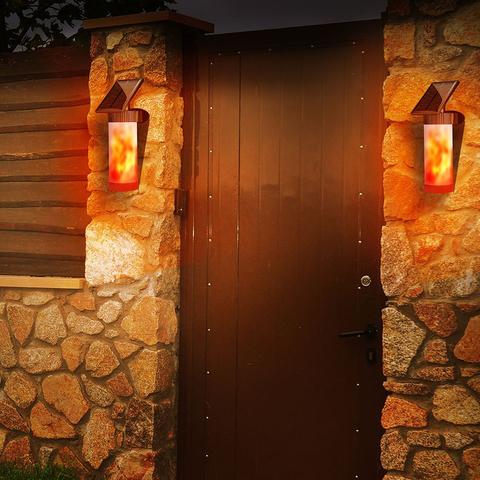 Waterproof Flickering Flame Wall Lights LED Outdoor Torch Effect Garden Wall Sconce Lamp