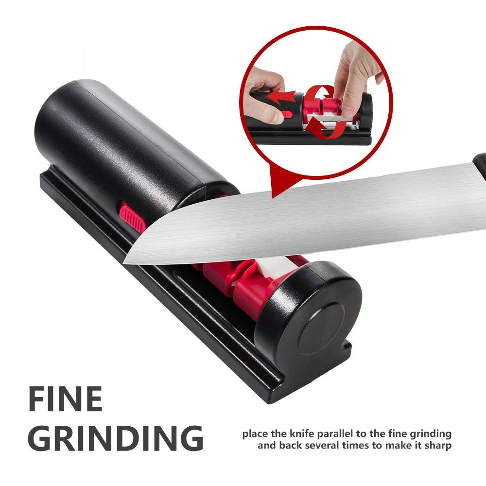 Manual Kitchen Knife Sharpener – Easy Grip Blade Sharpening Tool for Home Use
