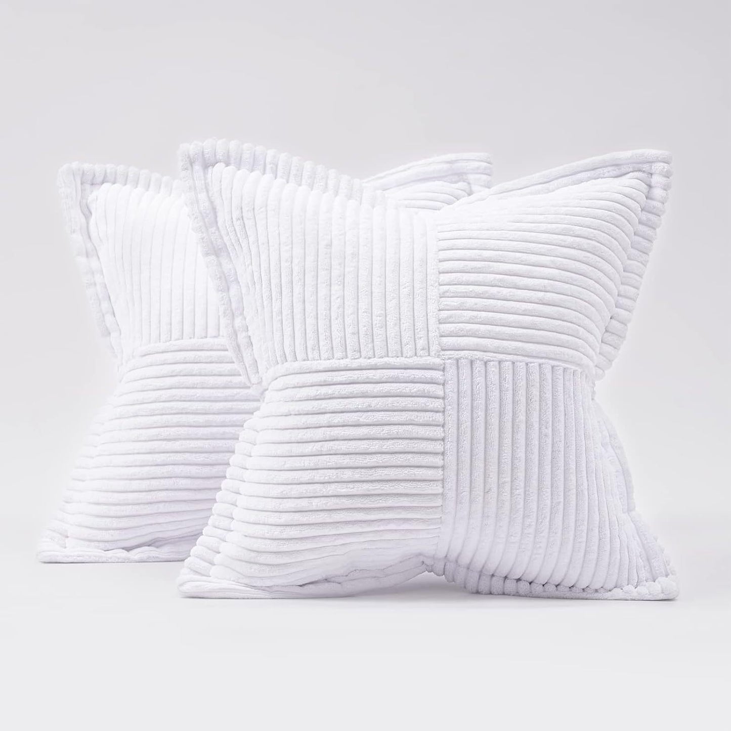 Corduroy Pillow Covers Super Soft Boho Striped Decorative Throw Pillow Cases for Sofa Couch Living Room Christmas Home Decor