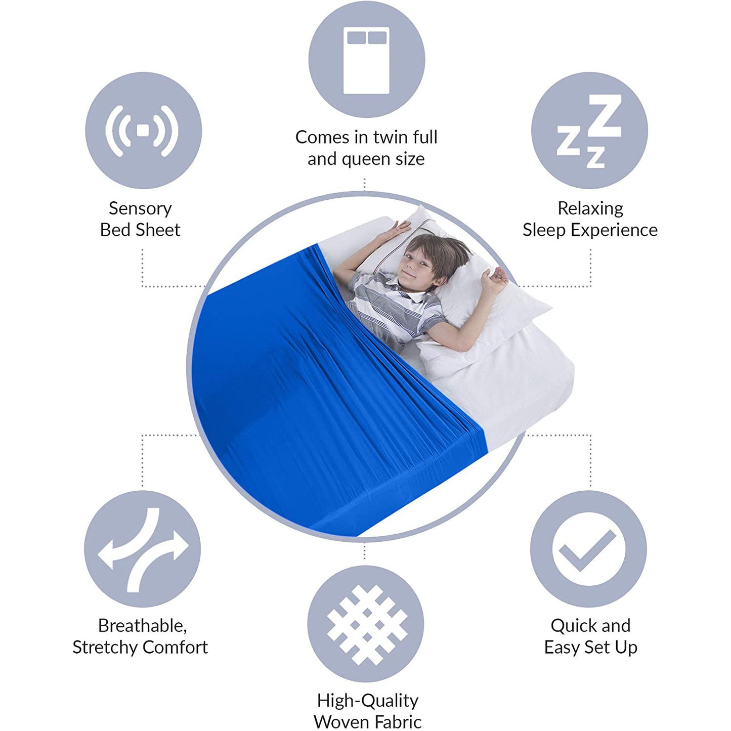 Children’s Sensory Compression Bed Sheet Blanket Soft Stretch Calming Weighted Sleep Blanket for Kids