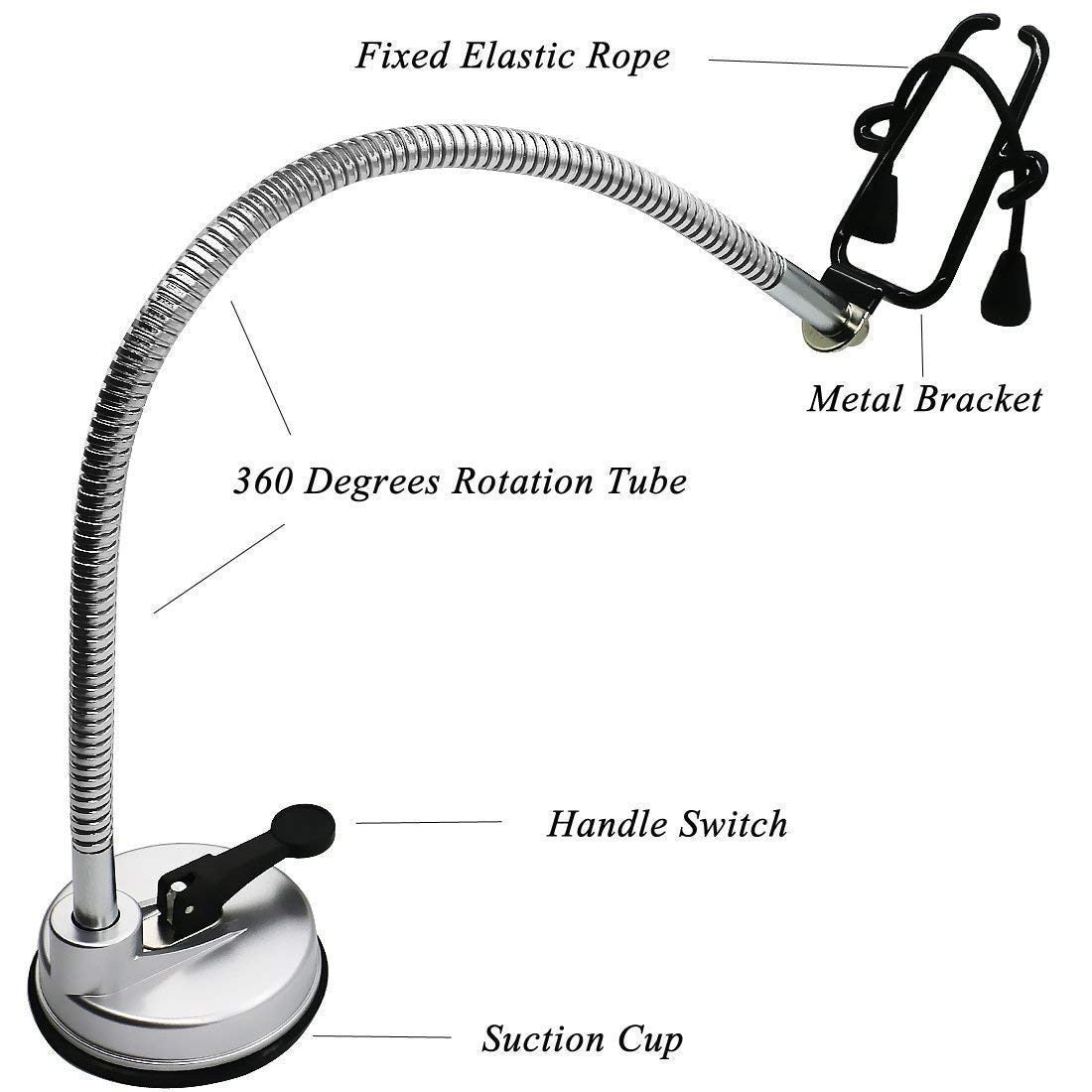 Hair Dryer Hands Free 360 Degree Rotating Holder Stand Suction Cup Hair Organization Pet Grooming Rack Lazy Mount