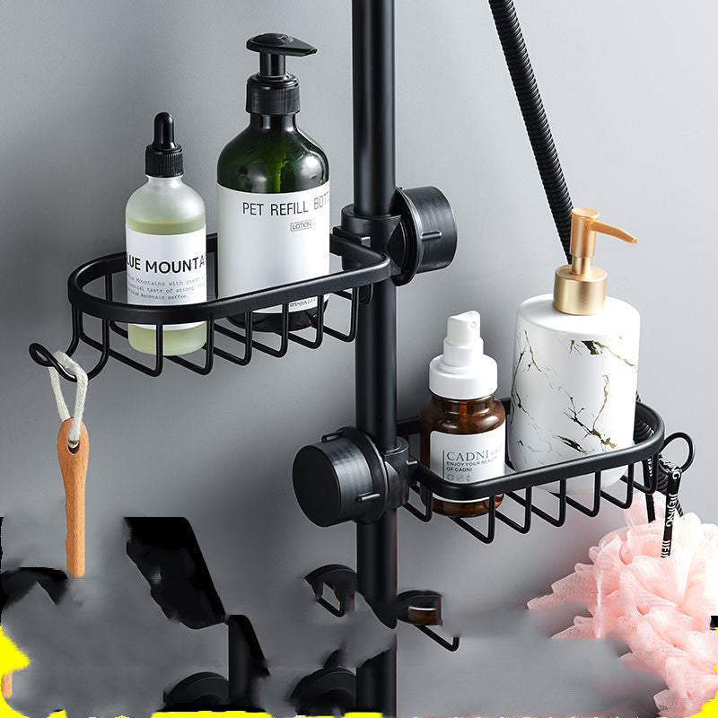 Aluminum Bathroom Shower Storage Rack Wall Mounted Rustproof Bathroom Organizer Shelf