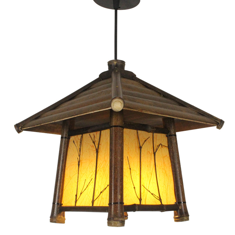 Retro Chinese Bamboo Chandelier – Tea Room Southeast Asia Style Lamp