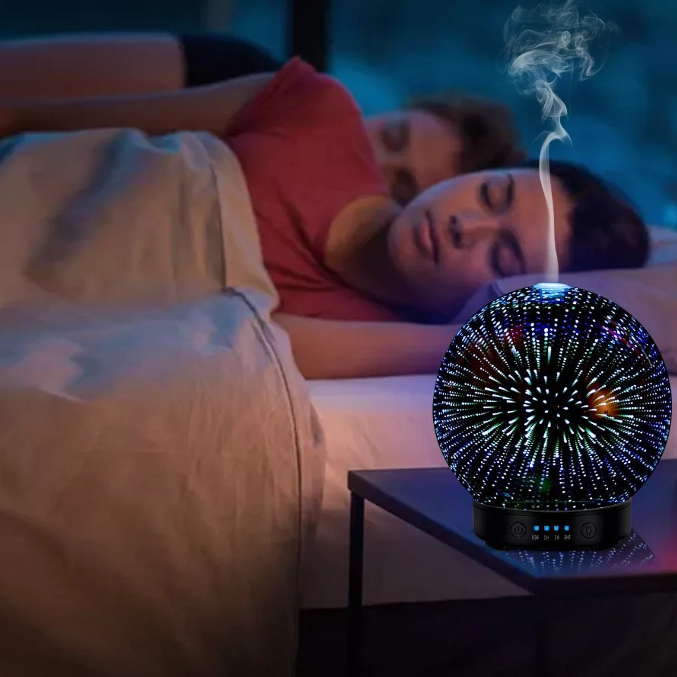 3D Aromatherapy Essential Oil Diffuser Humidifier with 7 LED Color Light Modes Ultrasonic Cool Mist Fragrance Diffuser for Home Spa Bedroom