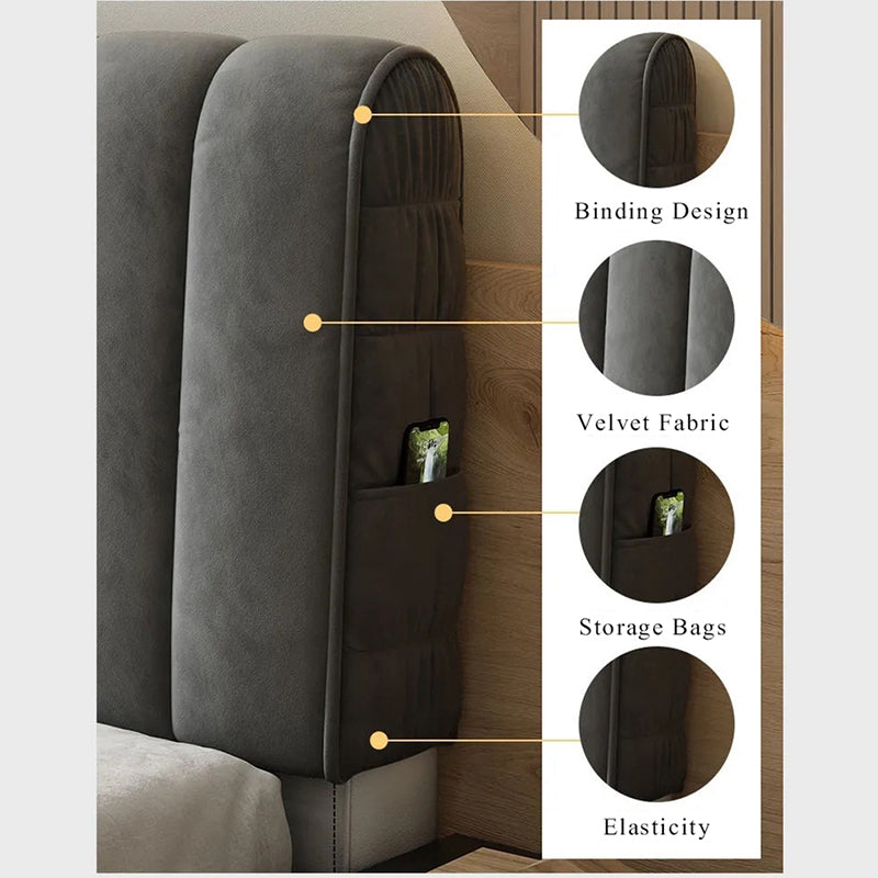 Thickened Universal Soft Bed Back Cover Dustproof Full Coverage Curved Headboard Protector