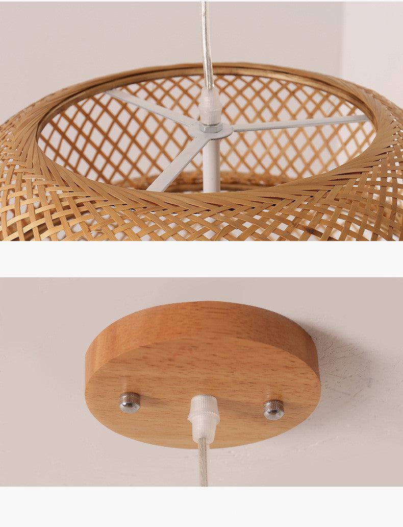 Nordic Bamboo Weaving Chandelier – Handmade Bamboo Art Pendant Light for B&B & Inn
