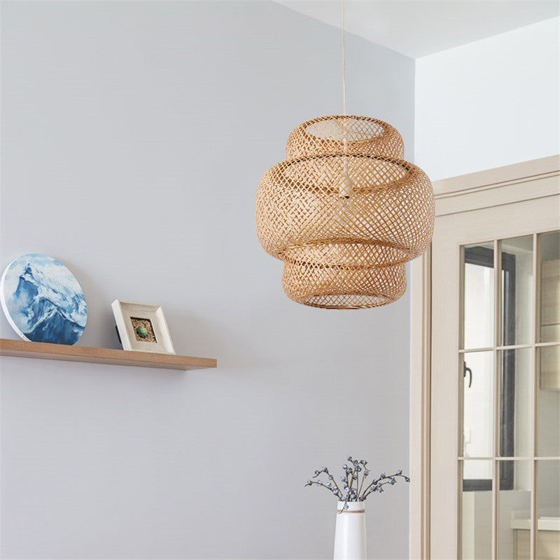 Nordic Bamboo Weaving Chandelier – Handmade Bamboo Art Pendant Light for B&B & Inn