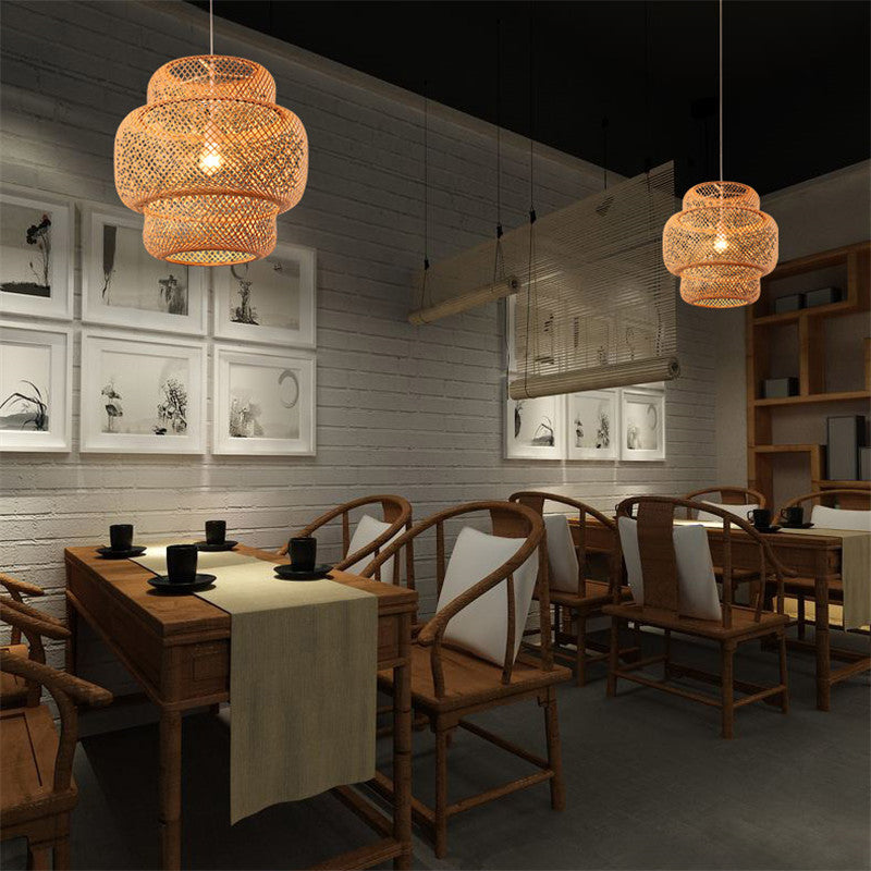 Nordic Bamboo Weaving Chandelier – Handmade Bamboo Art Pendant Light for B&B & Inn