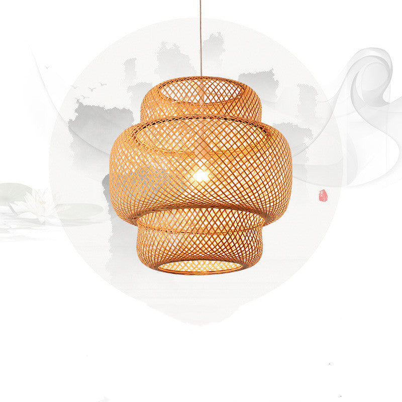 Nordic Bamboo Weaving Chandelier – Handmade Bamboo Art Pendant Light for B&B & Inn