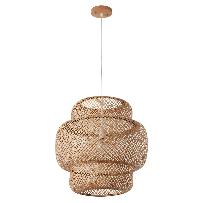 Nordic Bamboo Weaving Chandelier – Handmade Bamboo Art Pendant Light for B&B & Inn