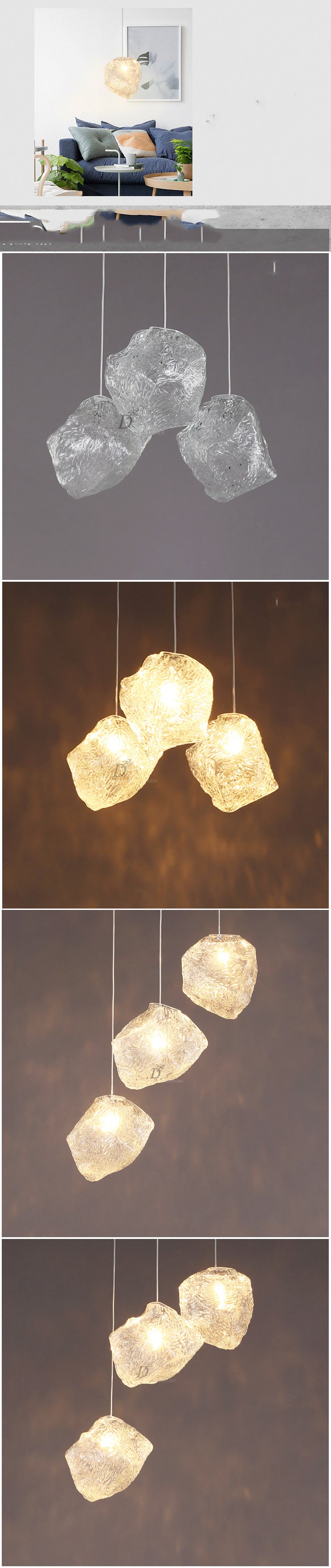 Creative Glass Table Lamp – Natural Lighting Decorative Chandelier for Bedroom & Dining Room