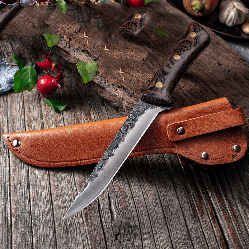 Hand Forged Boning Knife – Slaughter Skinning & Meat Cutting Butcher Knife