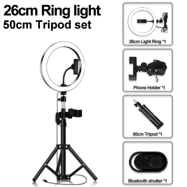 Floor-Standing Portable Tripod Fill Light Compatible with Apple Devices Adjustable Photography LED Light