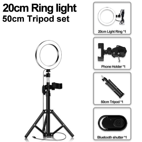Floor-Standing Portable Tripod Fill Light Compatible with Apple Devices Adjustable Photography LED Light