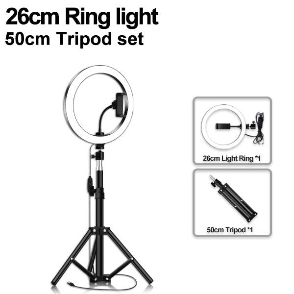 Floor-Standing Portable Tripod Fill Light Compatible with Apple Devices Adjustable Photography LED Light