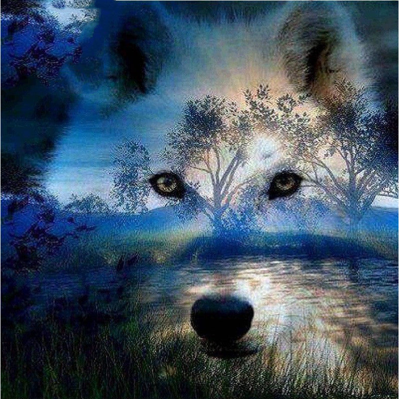 Wolf Diamond Painting Full Drill Cross Stitch DIY Crystal Mosaic Art Craft Kit
