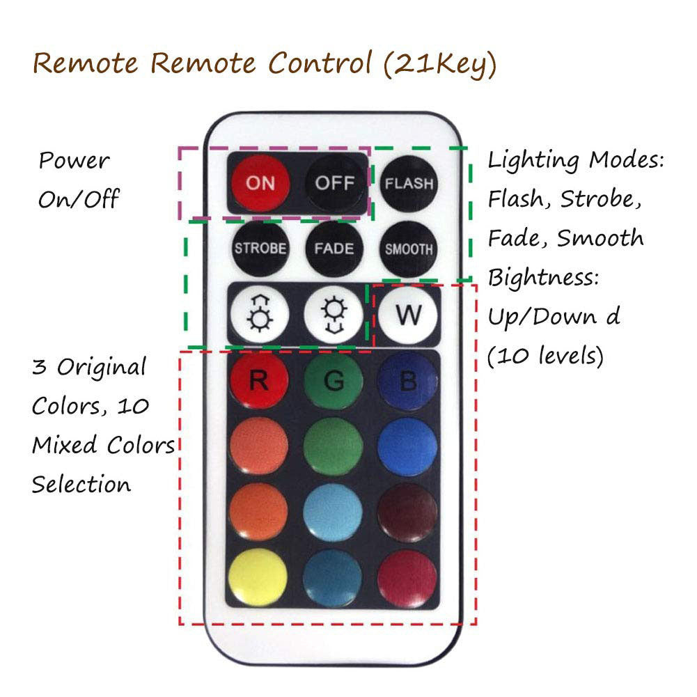 Garden & Pool Waterproof Diving Light with 21-Button Remote Control Color Changing LED Decoration Light