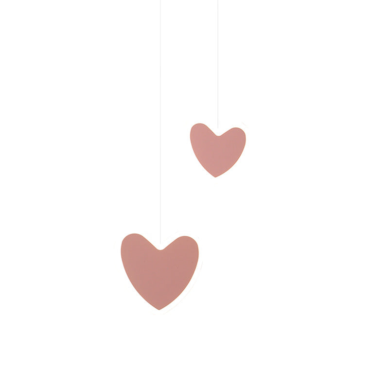 Heart-Shaped Butterfly Flower Chandelier – Children's Bedroom Ceiling Lamp