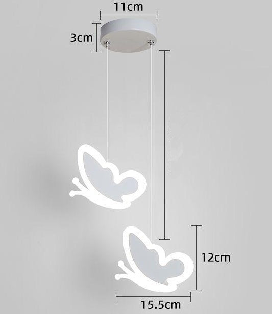 Heart-Shaped Butterfly Flower Chandelier – Children's Bedroom Ceiling Lamp