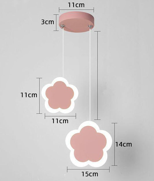 Heart-Shaped Butterfly Flower Chandelier – Children's Bedroom Ceiling Lamp
