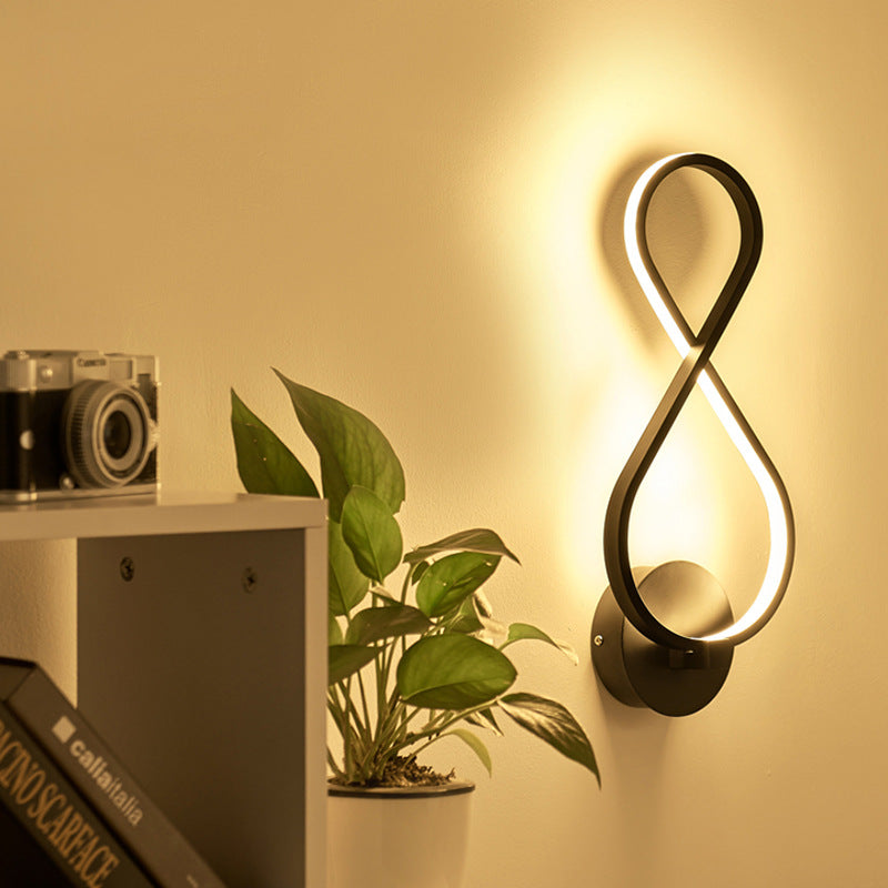 LED Musical Note Wall Lamp Creative Background Wall Light Bedroom Living Room Decorative Sconce