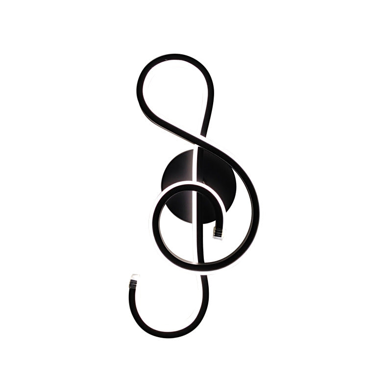 LED Musical Note Wall Lamp Creative Background Wall Light Bedroom Living Room Decorative Sconce