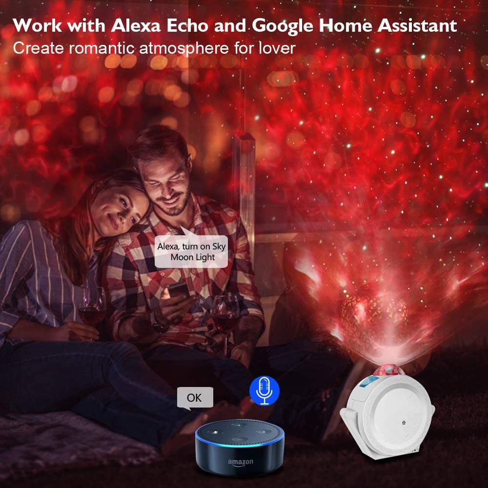 Starry Sky LED Night Light – Cute Moon Bedroom Bedside Sleeping Lamp