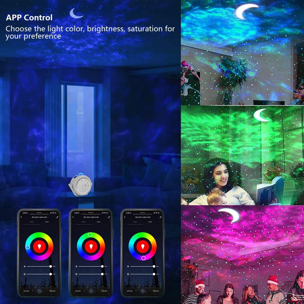 Starry Sky LED Night Light – Cute Moon Bedroom Bedside Sleeping Lamp
