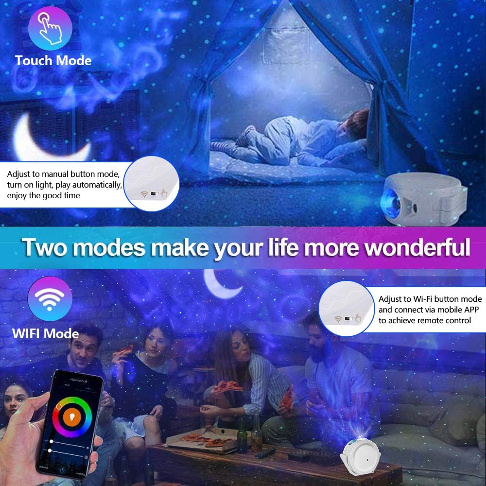 Starry Sky LED Night Light – Cute Moon Bedroom Bedside Sleeping Lamp