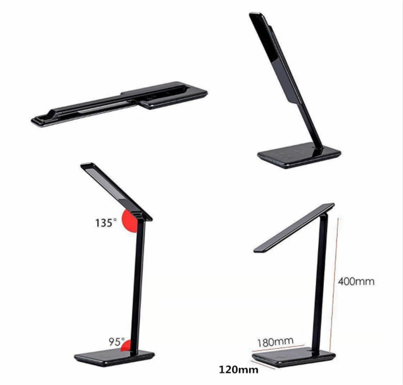 Wireless Charging LED Desk Lamp Eye Protection Foldable Bedside Lamp for Huawei Apple Phones