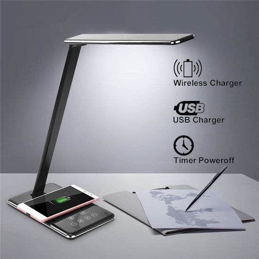 Wireless Charging LED Desk Lamp Eye Protection Foldable Bedside Lamp for Huawei Apple Phones