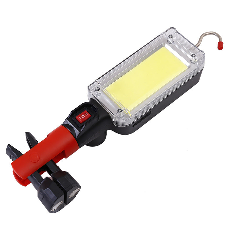 Portable Rechargeable COB Flashlight with Magnet Hook USB 18650 Camping Lamp Work Light