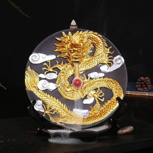 Ceramic Backflow Incense Burner – Aromatherapy Xianglong Decorative Holder
